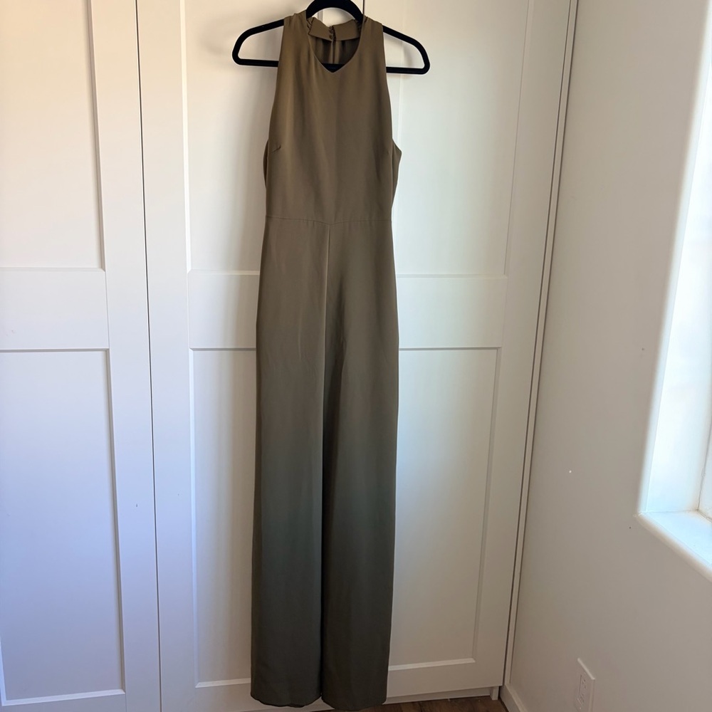 MaxMara Olive/Army Green High-Waist Wide-Leg Jumpsuit  | 12 - Picture 3 of 9